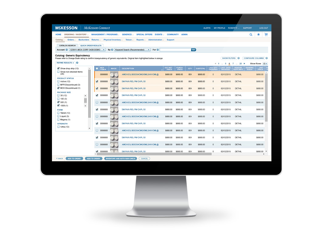 McKesson Connect ordering system